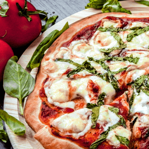 Homemade Pizza Margherita with Mozzarella