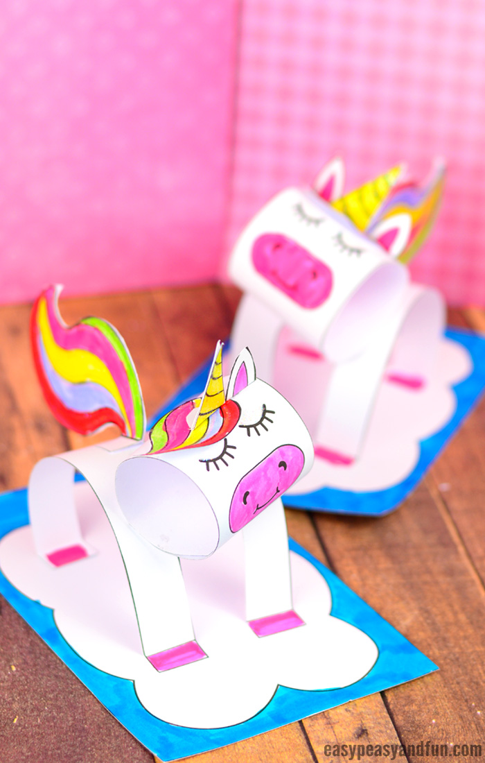 3D Construction Paper Unicorn Craft for Kids