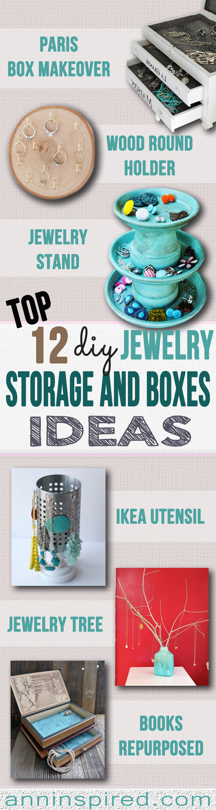 Top 12 DIY Jewelry Storage and Boxes Ideas