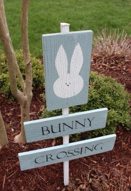 Bunny Crossing Sign from Fence Pickets