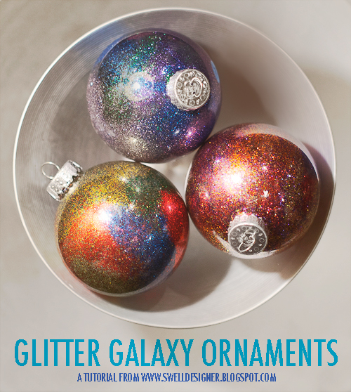 Glitter Galaxy Ornaments DIY