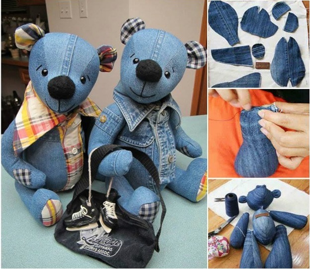 How to Make a Teddy Bear From Old Jeans