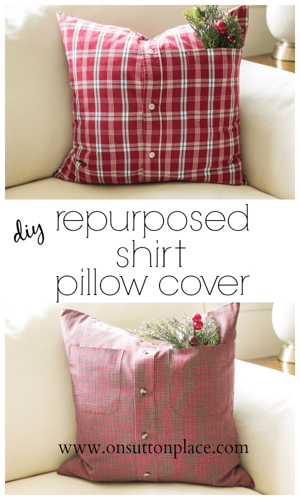 Repurposed Shirt Pillow Cover