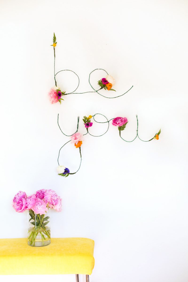 DIY Floral and Wire Words