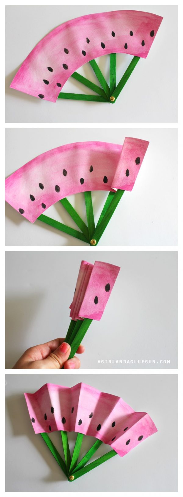 DIY Watermelon Fan Kids Craft