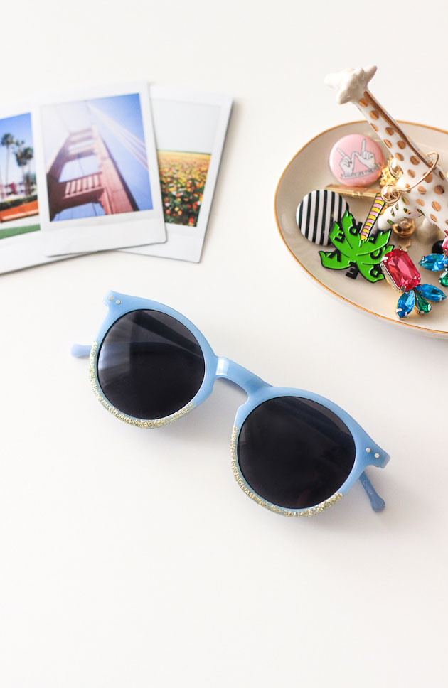 DIY Summer Glitter Dipped Sunglasses