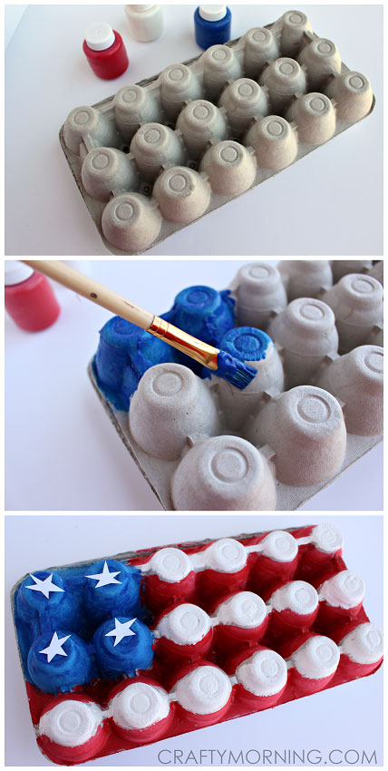 Egg Carton American Flag Craft for Kids