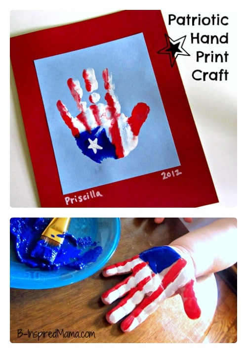 Kids Craft Patriotic Hand Print