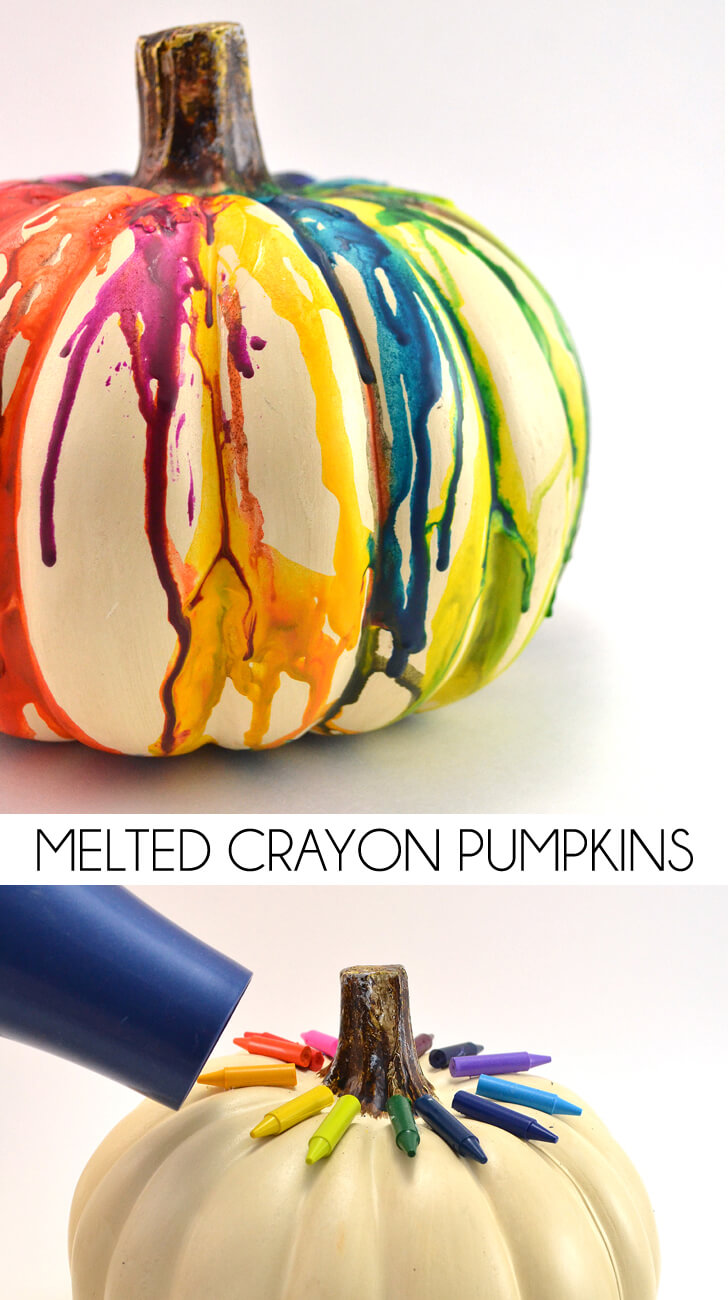 Melted Crayon Pumpkin Craft