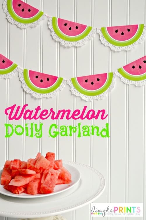 Printable Watermelon Doily Garland