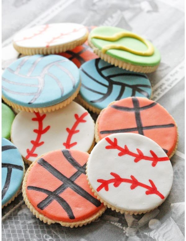Sports Ball Cookies for a Game of Tic Tac Toe