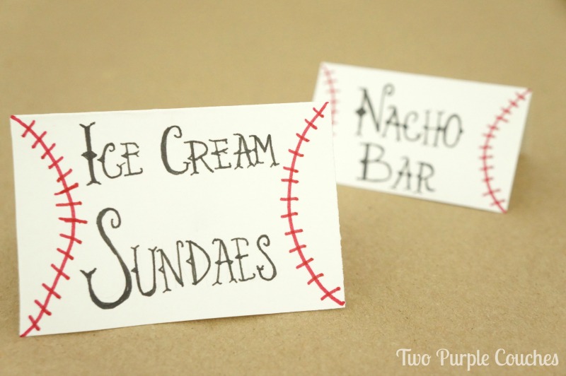 Baseball Food Labels for Birthday Party