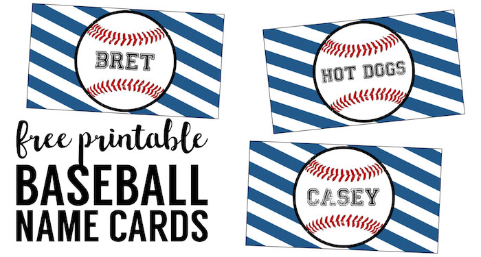 Baseball Place Card Holders Free Printable