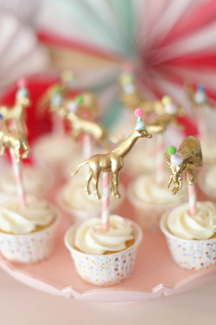 DIY Animal Cupcake Toppers 1st Birthday Party