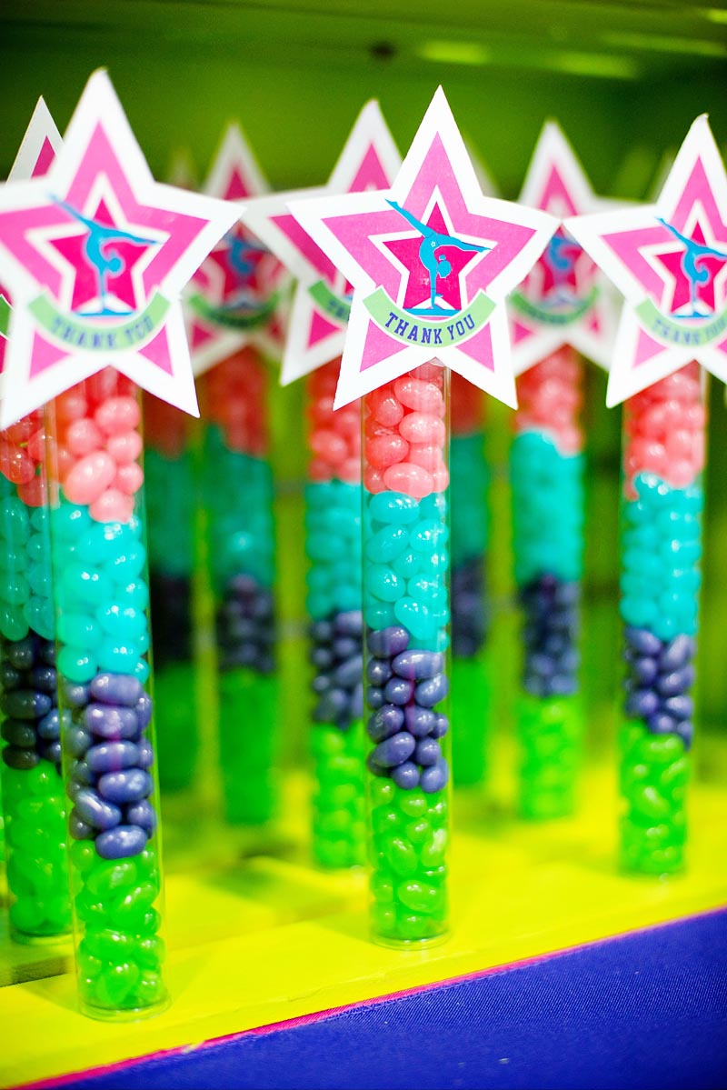 Jelly Bean Tube Neon Bright Colorful Gymnastics Birthday Party