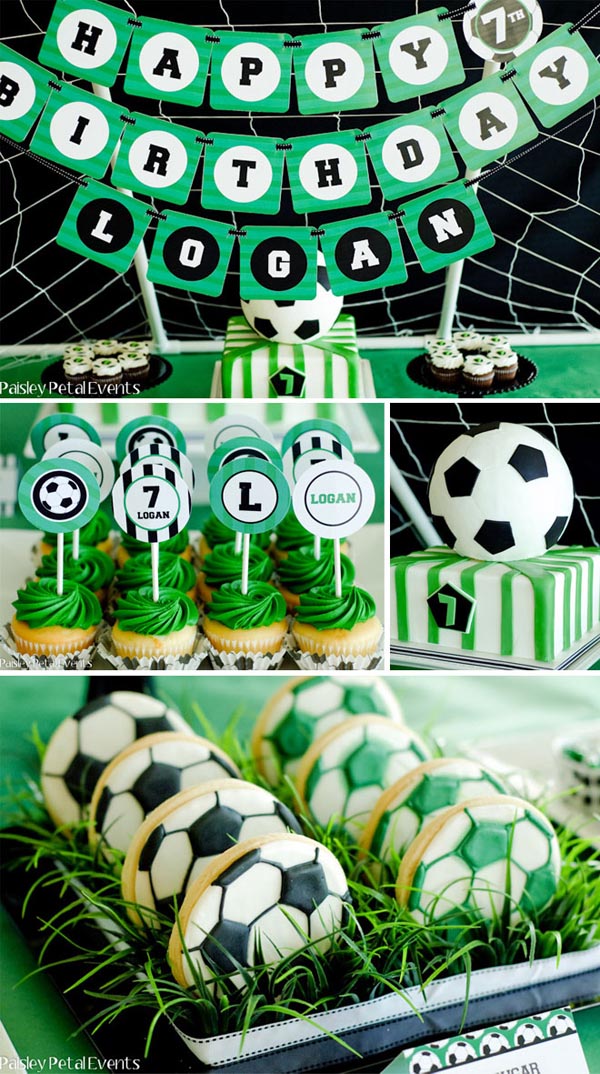 Soccer Birthday Party Supplies Green Black White