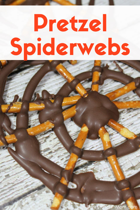 Pretzel Spiderwebs Food for Spiderman Birthday Party