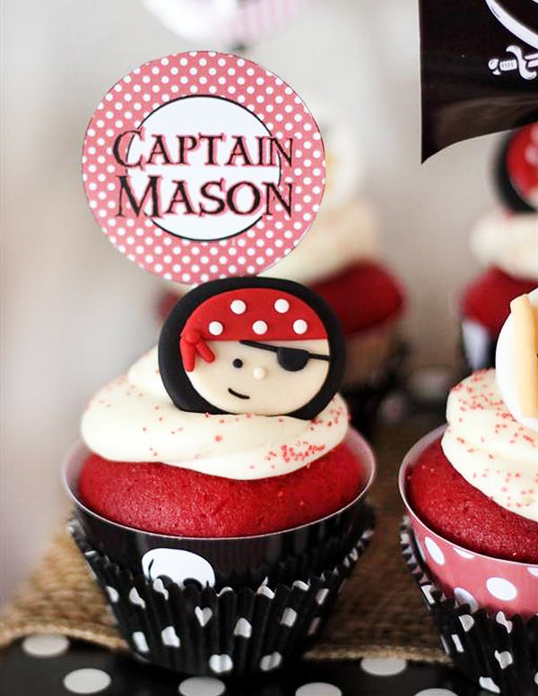 Fondant Pirate Cupcake Toppers - Kids Pirate Party Food