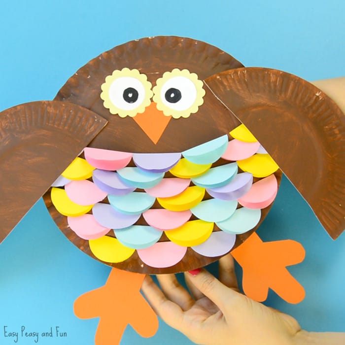 Colorful Paper Plate Owl Craft Idea