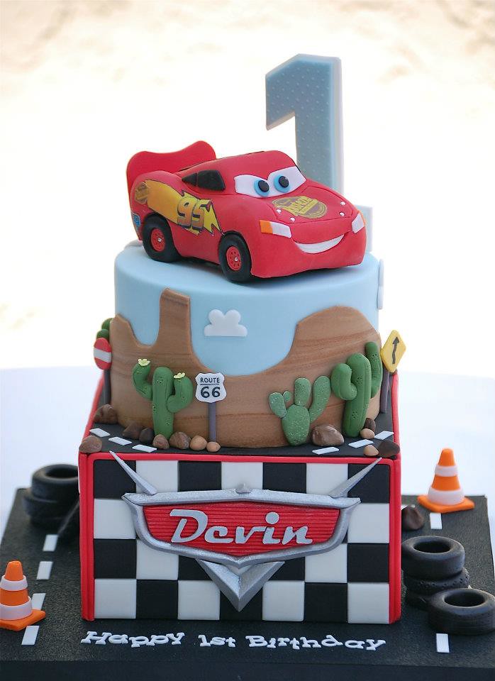 Car First Birthday Cake