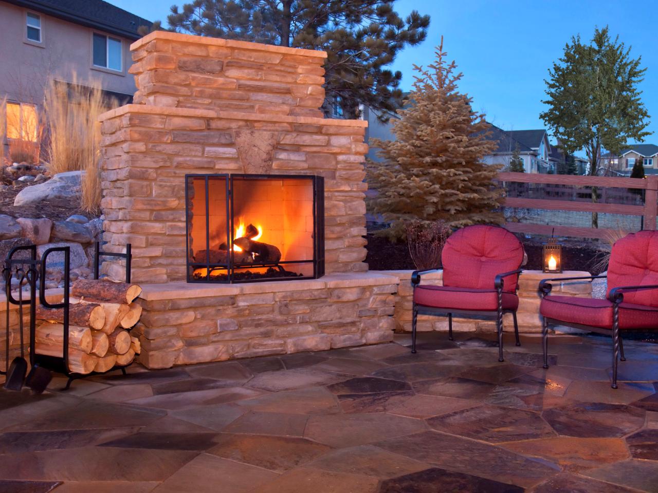 Contemporary Outdoor Fireplace Plans