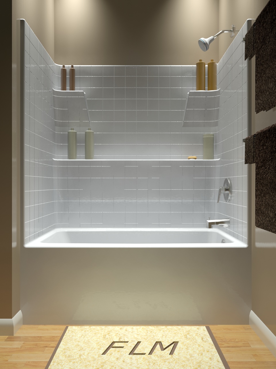 Small Corner Bathtub Shower Ideas, Large One Piece Bathtub Shower Combo