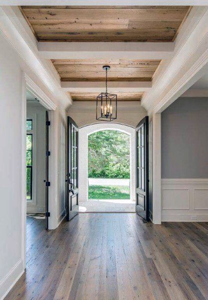 Foyer Wood Ceiling Interior Ideas