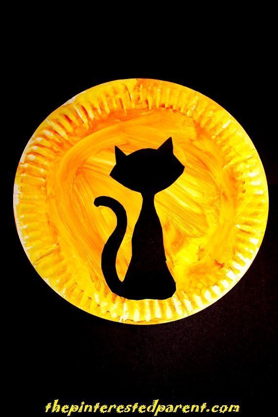 Halloween Paper Plate Silhouette Crafts