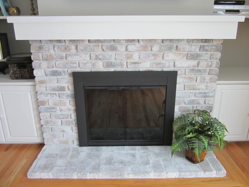 How to Whitewash a Brick Fireplace