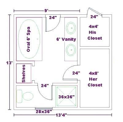 Master Bathroom Closet Floor Plans