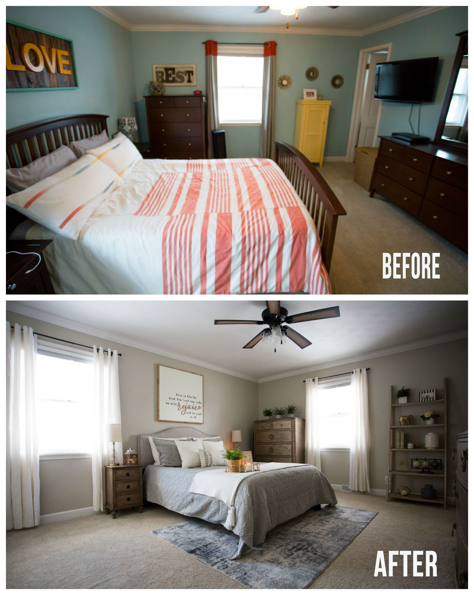 Simple Master Bedroom Makeover: Before and After