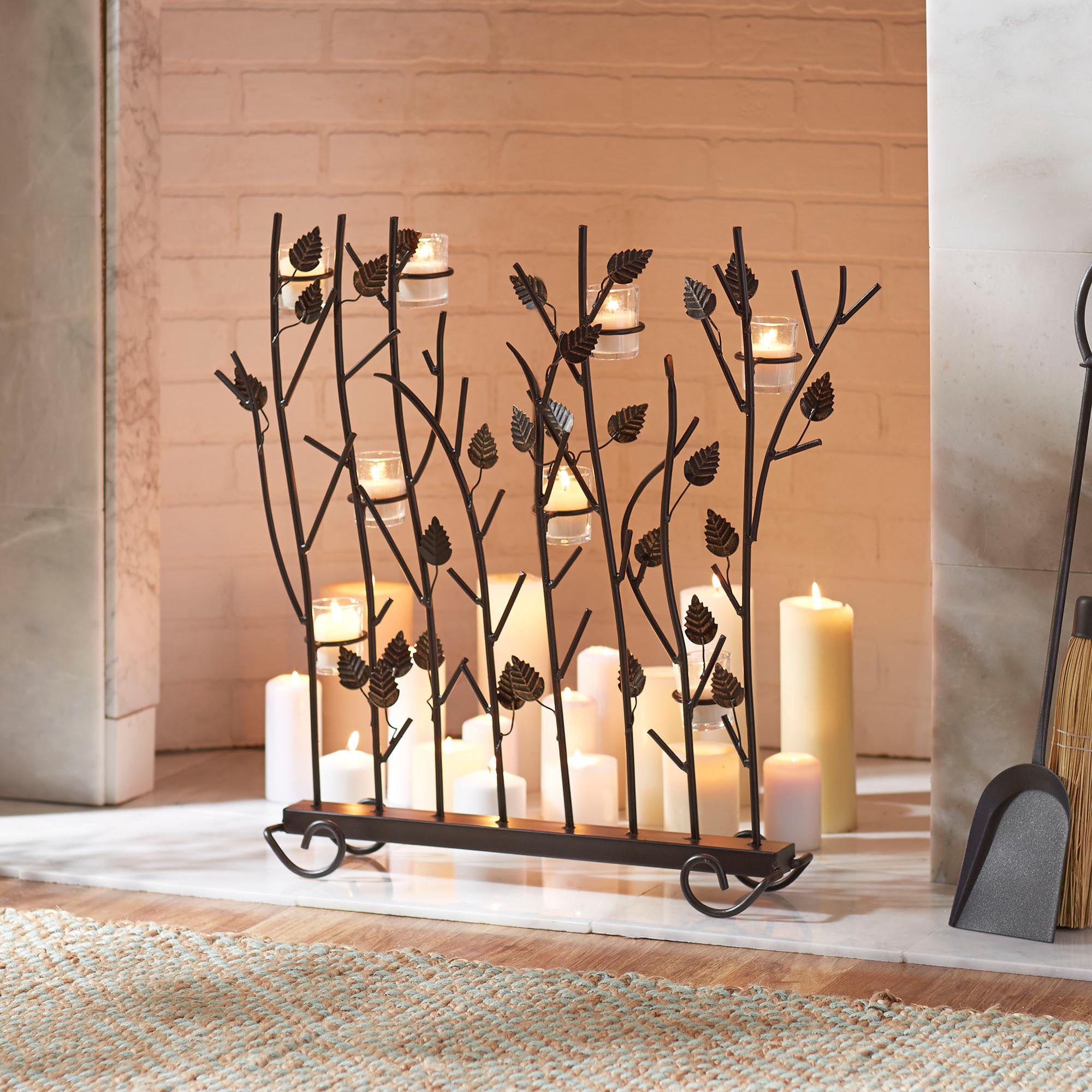 Wrought Iron Candle Holders for Fireplace