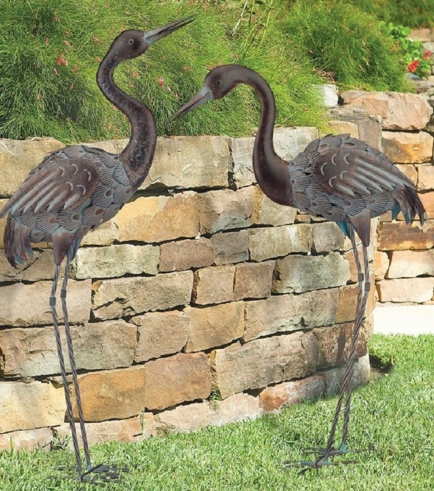 Metal Garden Sculptures Birds