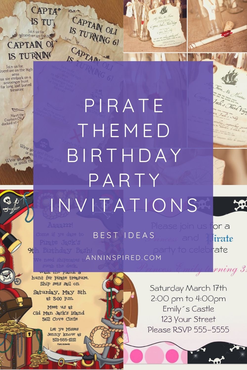 Pirate Themed Birthday Party Invitations