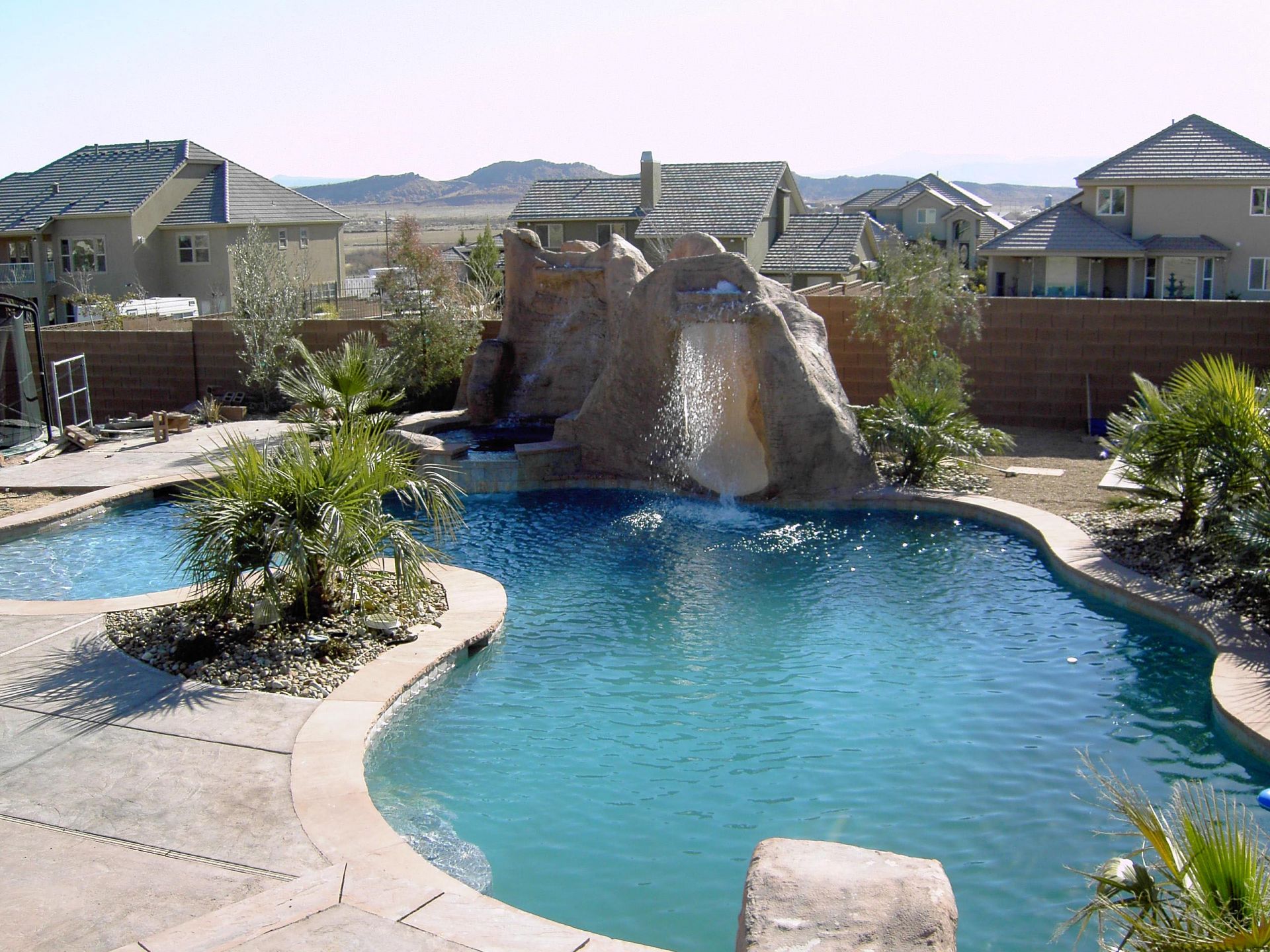 Backyard Pools with Rock Slides