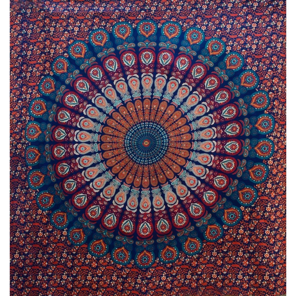 Blue Mandala Ttapestry Hippie