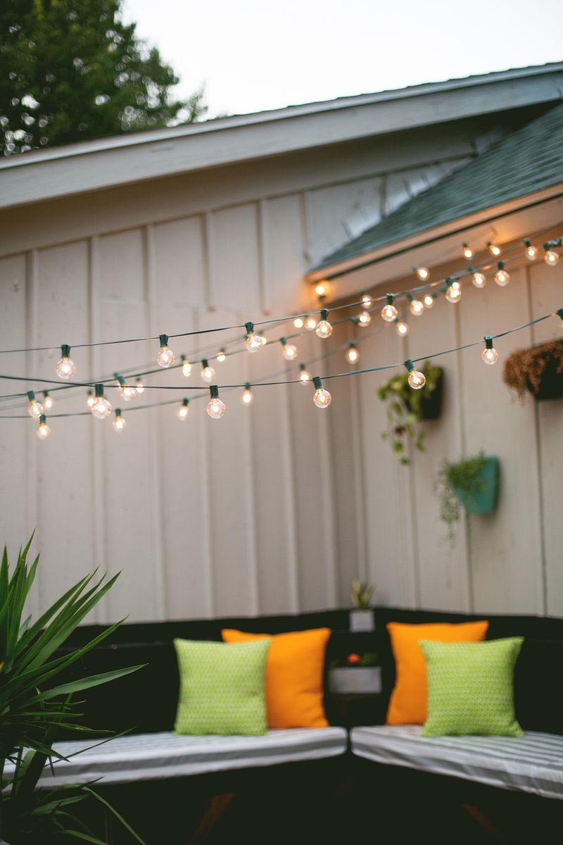 Hanging Outdoor Lights for a Party