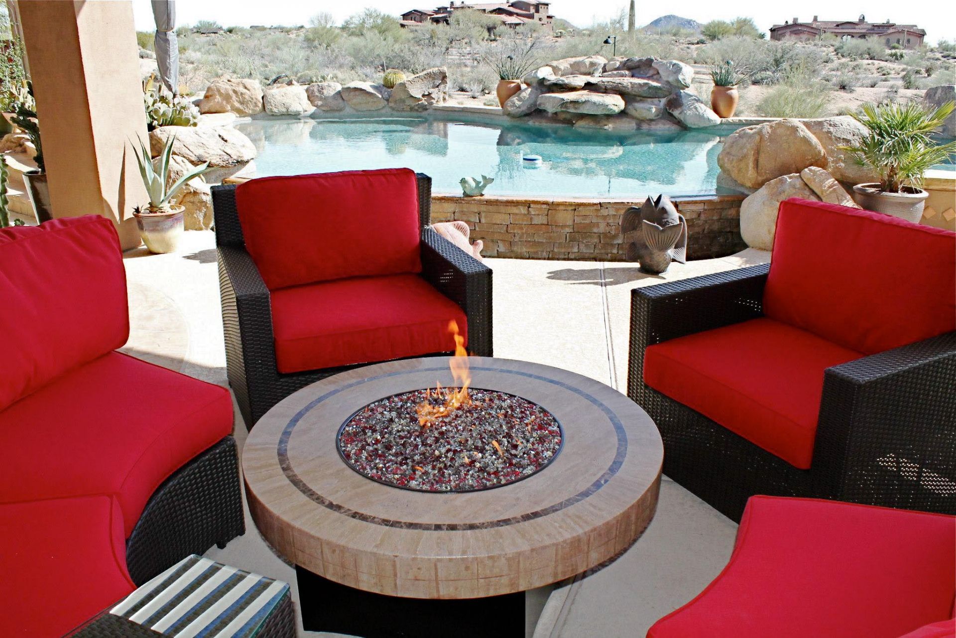 Outdoor Furniture with Fire Pit Table