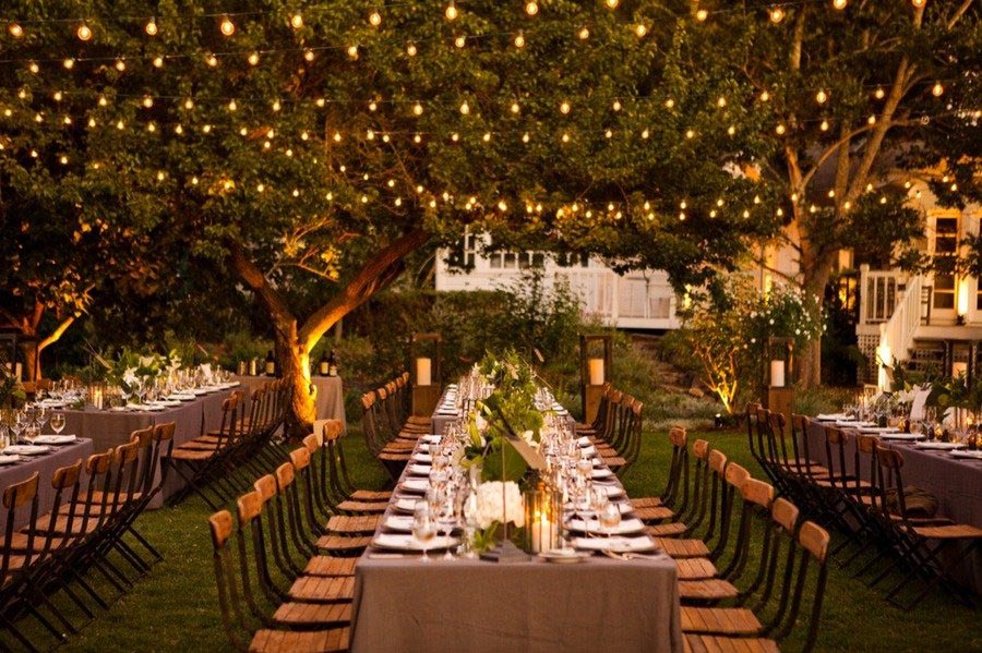 Outdoor Wedding Reception Lighting