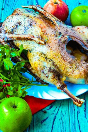 Whole Roast Duck Stuffed With Apples