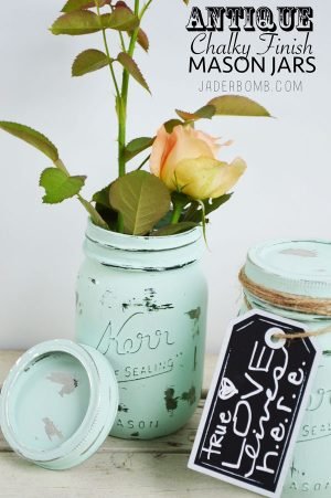 Antique Chalky Finish Mason Jars