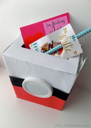 Recycled Pokeball Valentine Box