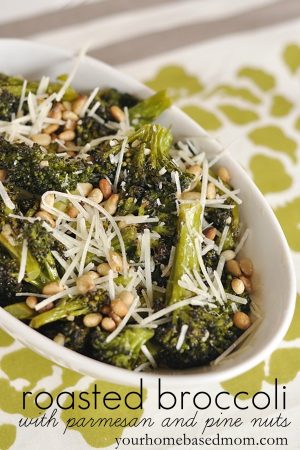 Roasted Broccoli with Parmesan and Pine Nuts