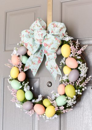 DIY Floral Easter Egg Wreath