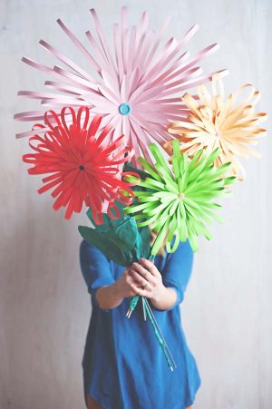 DIY Paper Flower Tabletop Display