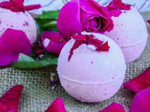DIY Rose Bath Bombs Deep Pink