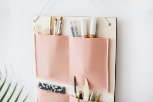 DIY Hanging Organiser Made with Plywood and Foam Pockets