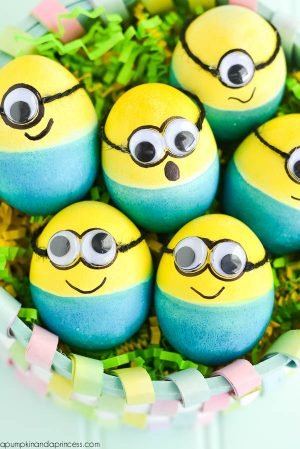 Dyed Minion Easter Eggs