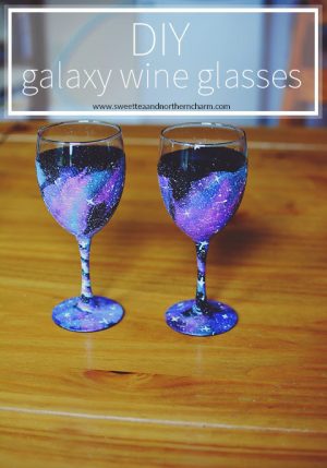 DIY Galaxy Wine Glasses