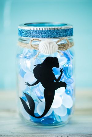 DIY Little Mermaid Mason Jar Light